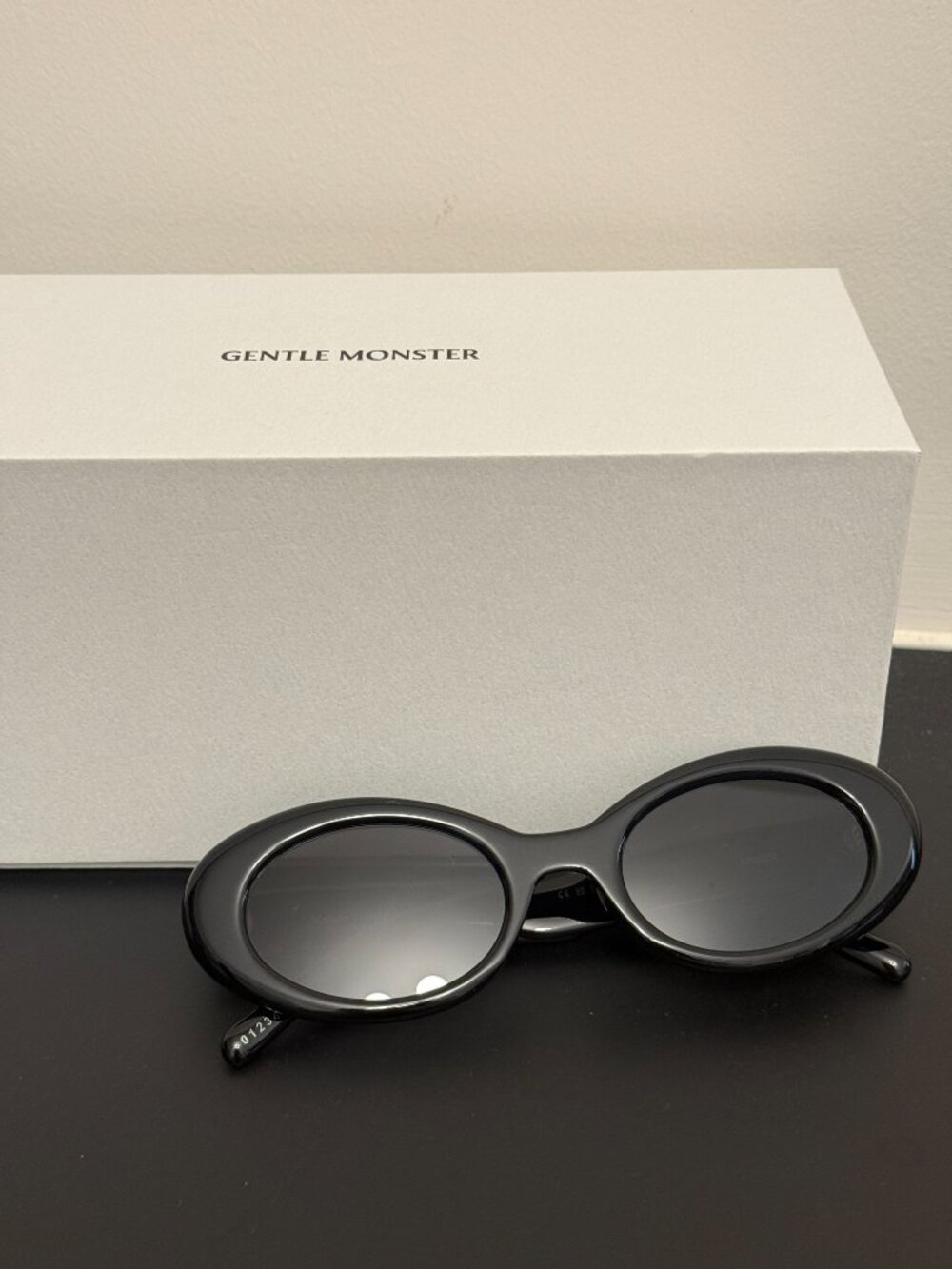 Maison Margiela x Gentle Monster MM005 Black Oval Sunglasses Full Set